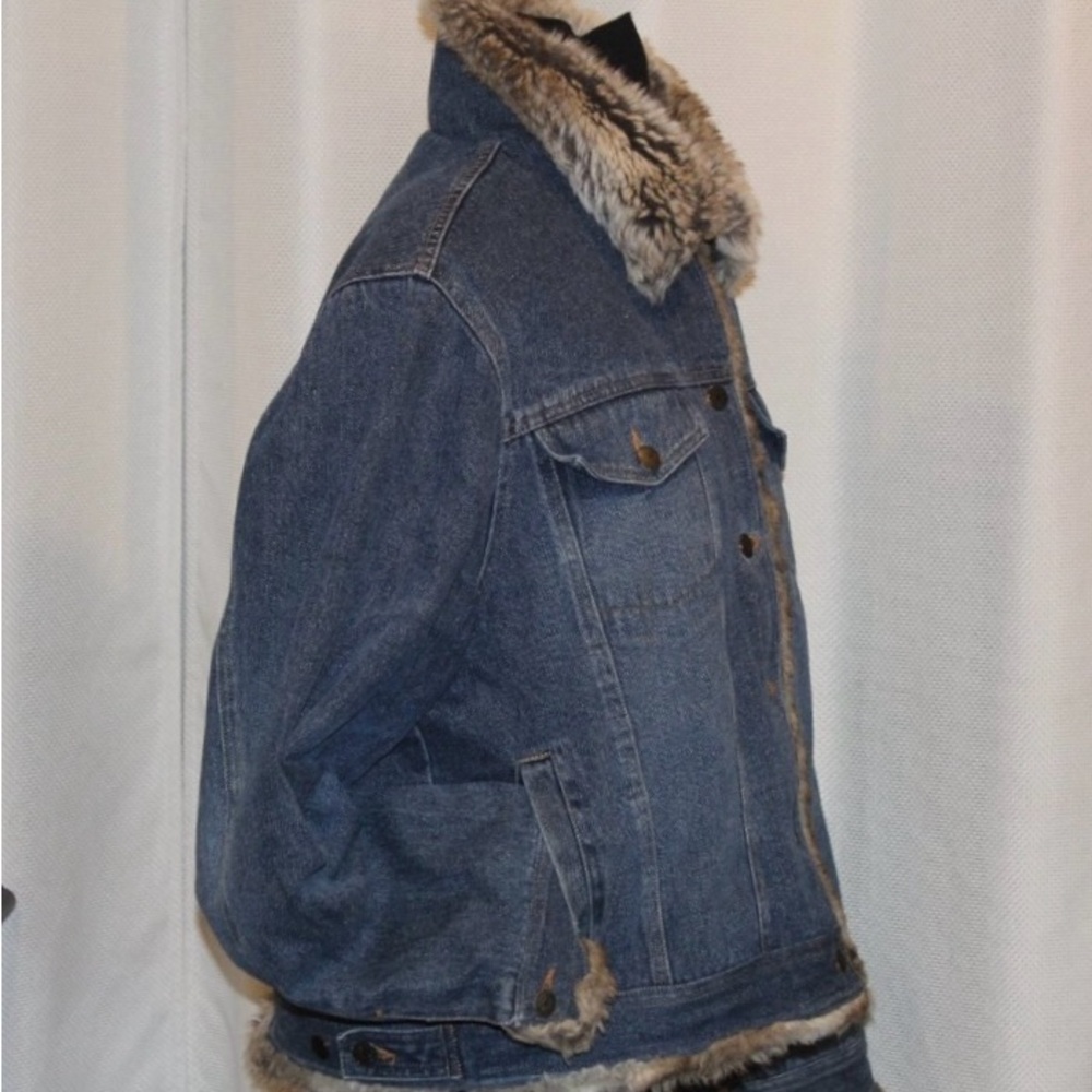 Fabio Faux Fur & Denim Trucker Jean Jacket - Picture 4 of 16